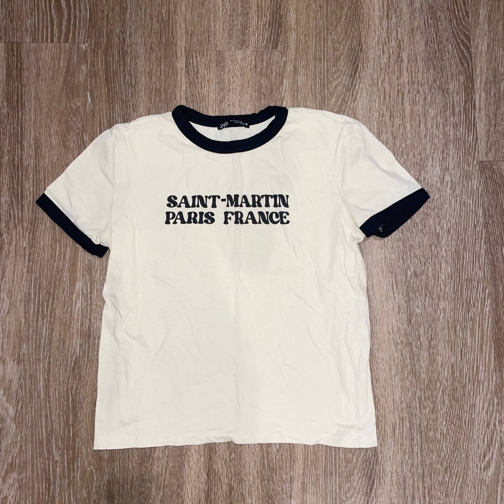 Zara ‘France’ T-shirt in size Small
